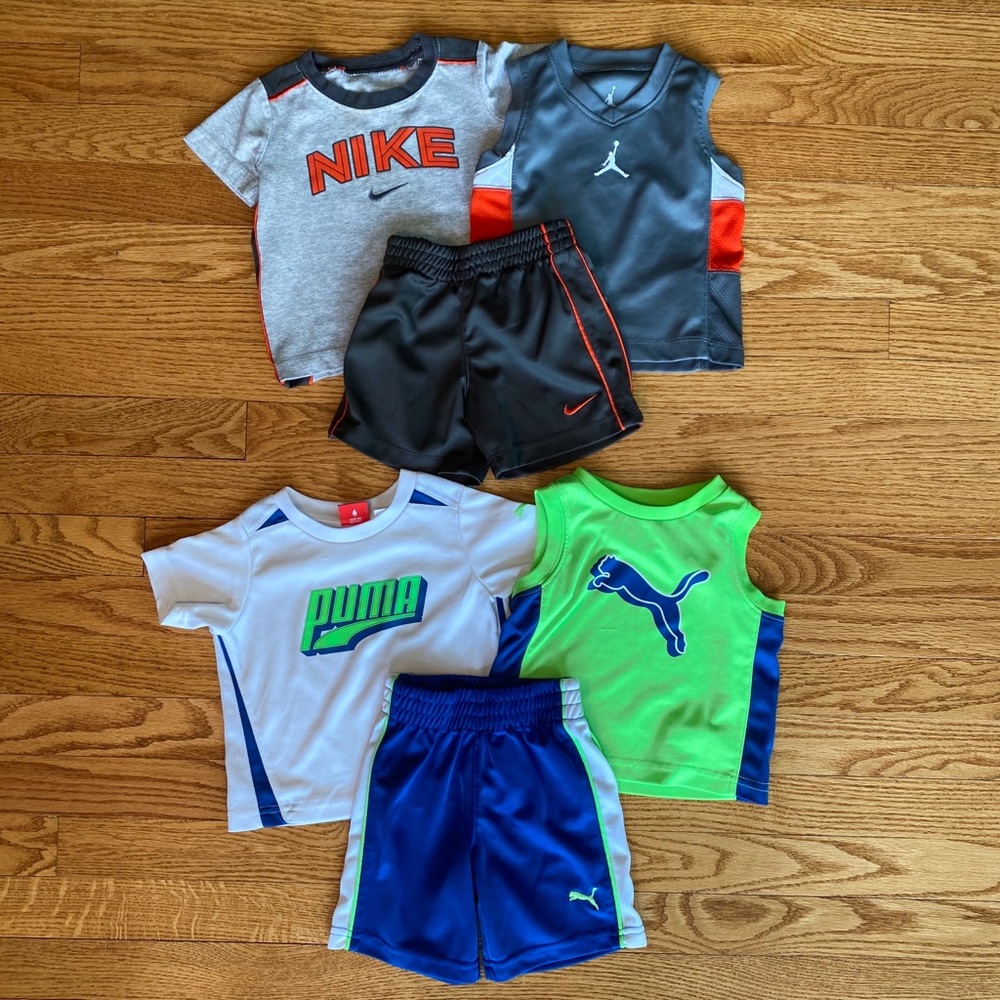 Puma & Nike 3 Piece Shorts Sets, 12M